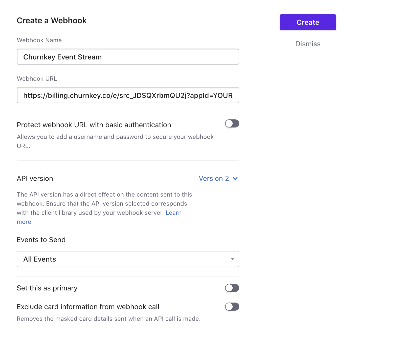 Churnkey settings page